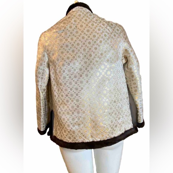 Kimono Satin & Faux Mink Fur Reversible Vintage Asian jacket - Picture 4 of 16